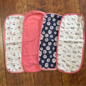 Gerber baby girl pink flowers and animals burp cloth bundle